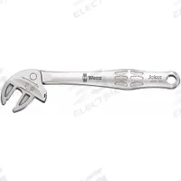 WERA Adjustable Wrench: Steel, Satin Chrome, 4 5/8 in Overall Lg, 3/8 in Jaw Capacity, Comfort Grip (MPN 05020099001). Key specifications — attr309359: Satin Chrome; attr324924: WERA; attr309358: Steel.