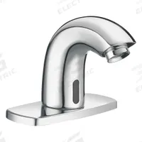 SLOAN Bathroom Sensor Faucet: SF, Brass, Chrome Finish, Single-Post, Battery, Back-Check Tee (MPN SF2150-4). Key specifications — Brand: SLOAN; Includes: (4) AA Alkaline Battery; Series: SF.