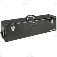 WESTWARD Tool Box: 30 in W 7 in D 9 in H, Steel, Black, Padlock, 1 Compartments (MPN 44ZJ88). Key specifications — attr1116905: Black; attr1116946: WESTWARD; attr1116904: Padlock.