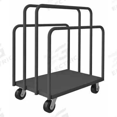 APPROVED VENDOR Panel Truck: 2,000 lb, Gray, 38 1/2 in L x 24 in W x 45 in H Deck - Multi-Height Vertical Panel Trucks with Fixed Rails