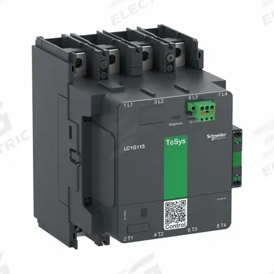 SCHNEIDER Contactor: 4 Poles, 4NO Contacts, 115 A - Non-Reversing IEC Contactors