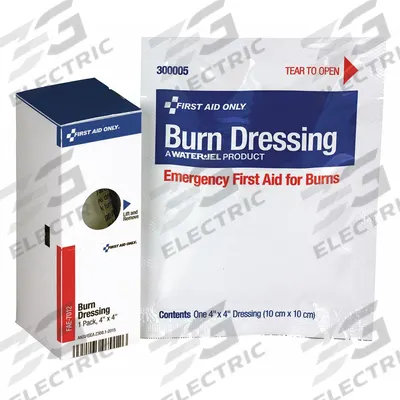 FIRST AID ONLY First Aid Kit: 4 in Dressing Lg, 4 in Dressing Wd, Sterile - Burn Dressings