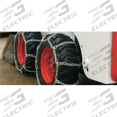 PEERLESS Tire Chain: Tire Chain, Skid Loaders/Skid Steers, Carbon, V-Bar Ladder Chain Link - Tire Chains