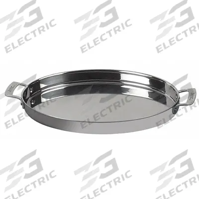 PRIMO Oval Fry Pan: 11 in Dia, 1 3/4 in Overall Ht, Stainless Steel, 1.8 ga Gauge - Furnishings, Appliances and Hospitality