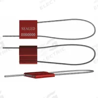 UNIVERSEAL Cable Seals: Red, Steel, 12 in Cable Lg, 1/16 in Cable Dia, Sequential, 50 PK (MPN F150M-2 RED50). Key specifications — Brand: UNIVERSEAL; Marking Color: White; Marking Included: Numbers and Barcode; Marking Message: Sealed; Marking Numbering: Sequential.