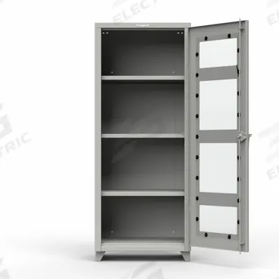 STRONG HOLD Storage Cabinet: 30 in x 24 in x 75 in, Legs, 3 Adj Shelves, Medium Gray - Industrial Clearview Shelf Cabinets