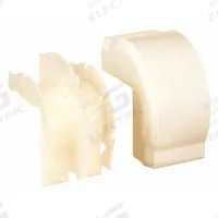 LEGRAND External Elbow: CableSmart 40N2, 4 in Wd, 2 in Ht, Plastic, White (MPN 40N2F19WH). Key specifications — Series: CableSmart 40N2; Material: Non-Metallic; Color: White; For Use With: 40N2 Raceways; Brand: LEGRAND; Item: 90 Degree External Elbow.
