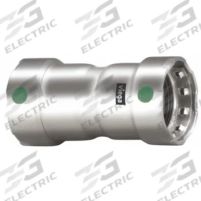 VIEGA MEGAPRESS Crimp Coupling Fitting: 3/4 in Pipe x 3/4 in Pipe Size, Press-fit x Press-fit - Potable Water Stainless Steel Press Fittings