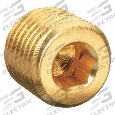 PARKER Plug: Cored Plug, Bright C36000 Brass, 1/8 in, NPT Threaded, 5,600 psi - Threaded Extreme-Pressure Instrumentation Pipe Fittings