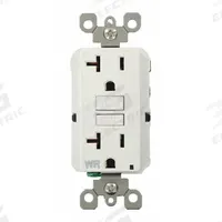 LEVITON GFI Receptacle: Decorator Duplex, 5-20, White, GFCI, 125V AC, 20 A, 2 Pole / 3 Wire (MPN GFWR2-W)