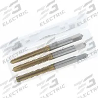 CLEVELAND Tap Kit: #8-32 UNC, H3 / 2B, 4 Flute, TiN Coated High Speed Steel (MPN C84233). Key specifications — attr1300563: One Each Taper, Plug, and Bottoming.