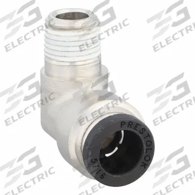 PARKER Push-Fit Elbow Fitting: 5/16 in OD x 1/8 in Pipe Size, Push-to-Connect x MNPTF - Nickel-Plated Brass Tube Fittings