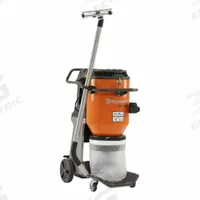 HUSQVARNA Dust Extractor: HEPA, Dry, 244 cfm Air Flow, 2 1/2 in Hose Dia (MPN DE 130 H 230V). Key specifications — attr118028: Steel; attr118016: Yes; attr117997: HUSQVARNA.