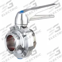 VNE Butterfly Valve: 3 in Pipe Size, Clamp, 145 psi Max. Pressure (CWP), 304 Stainless Steel, Lever (MPN 51C3.0MS/STH). Key specifications — Average Surface Roughness (Ra): ≤ 32 micron; Brand: VNE; Stop Positions: 12; Handle Type: Lever; Body Material: 304 SS; Disc Material: 304 SS.