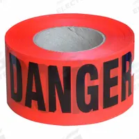 APPROVED VENDOR Barricade Tape: 1,000 ft Lg, 3 in Wd, Danger Legend, Polyethylene, Red Color (MPN R175M31000D-12). Key specifications — Tape Message: Danger; Message Color: Black; Brand: APPROVED VENDOR.