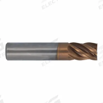 CLEVELAND Corner Radius End Mill: Carbide, T-Max Coated, 5 Flute, 1/4" Mill Dia, 1/2" LOC - Fast-Cutting Carbide Corner-Radius End Mills for Stainless Steel & Super Alloys