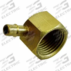 MEM-CO Mini Barb Fitting: 3/8 in Pipe x 3/16 in ID Size, FNPT x Tube, Brass, 5/8 in Overall Lg (MPN 3/8FLB5). Key specifications — Brand: MEM-CO.