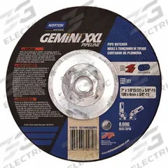 NORTON Cut-Off & Grinding Wheel: Type 27, 7" x 1/8" x 5/8"-11, Aluminum Oxide, 24 Grit, Gemini XXL (MPN 66253370274). Key specifications — Series: Gemini XXL; Brand: NORTON.