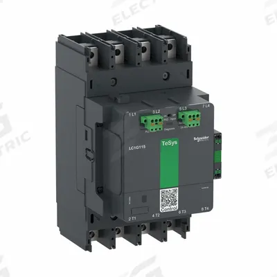 SCHNEIDER Contactor: 4 Poles, 4NO Contacts, 225 A - Non-Reversing IEC Contactors