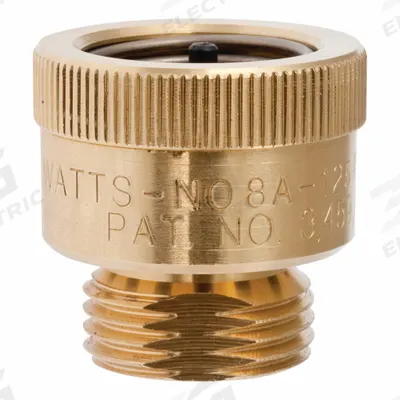 Watts Vacuum Breaker: Female GHT x Male GHT, For Water Media, 33°F – 180°F, Brass - Hose Bibb Vacuum Breakers