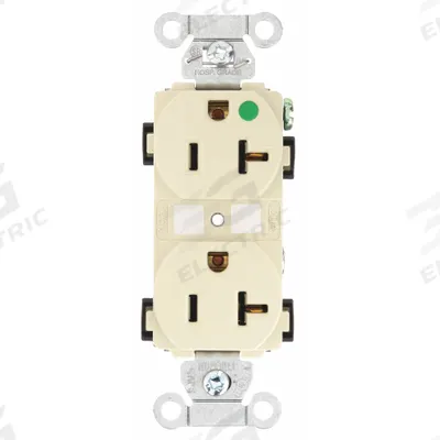 BRYANT Receptacle: Hospital Grade, Duplex, 5-20R, Ivory, 125V AC, 20 A - General Purpose Receptacles