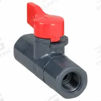 ASAHI Manual Two-Way Ball Valve: 1/4 in, PVC, Straight, 150 psi Max. Pressure (CWP), One-Piece (MPN 1076002). Key specifications — Brand: ASAHI; Handle: Lever.