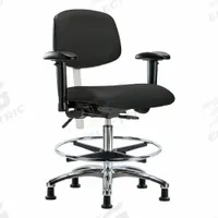 Cleanroom Task Chair: Vinyl, Arms Included, Ht Range 21 1/2 in to 29 in, 18 1/2 in Seat Wd, Adj (MPN BR-NCR-VMBCH-CR-T1-A1-CF-RG-8540). Key specifications — Foot Support: Yes; Back Tilt Backward: 13.5°; Back Tilt Forward: 10.5°; Base Material: Aluminum; Brand: APPROVED VENDOR; Product Type: Cleanroom Task Chair; Cleanroom Class: ISO 5; ESD-Safe: Not ESD Safe.