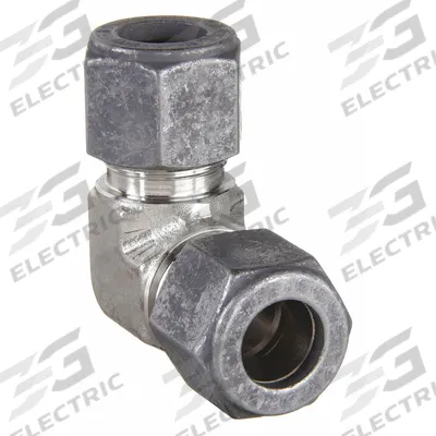 PARKER Compression Fitting Elbow: 1/4 in OD x 1/4 in OD size, 7/16-20 x 7/16-20 Thread Size - Flareless Bite-Type Stainless Steel Compression Fittings