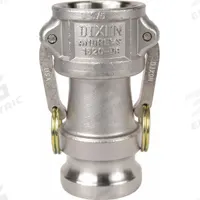 Cam and Groove Coupling: 250 psi Max. Working Pressure @ 70 F, 5 7/16 in Overall Lg, Nitrile (MPN 1520-DA-SS). Key specifications — Gasket Material: Nitrile; Fitting Type: Female Coupler x Male Adapter; Includes Locking Arm: No; Body Material: 316 Stainless Steel; Brand: DIXON VALVE & COUPLING.