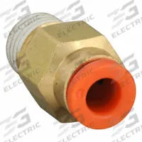SMC Push-Fit Adapter Fitting: 5/32 in OD x 1/16 in Pipe Size, Push-to-Connect x MNPT, Brass, Brass (MPN KQ2H03-33AS). Key specifications — Brand: SMC; Thread Size A: 1/16".