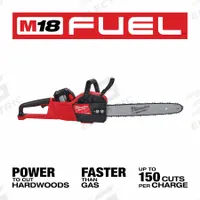 MILWAUKEE Chainsaw Kit: 16 in Bar Lg, Rear Handle, Auto Chain Oiler, 12.0 Ah Battery Capacity, 40 cc (MPN 2727-21HD). Key specifications — Brand: MILWAUKEE.