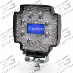 ECCO Vehicle Work Light: Square, Flood, LED, Pedestal, Pigtail, Universal, Surface Mount, Black (MPN EW2102). Key specifications — Housing Color: Black; Brand: ECCO; Electrical Connection: Pigtail; Installation Type: Permanent.