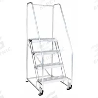 COTTERMAN Rolling Ladder: 1.7 ft Platform Ht, Assembled, Aluminum, 350 lb Load Capacity - Max (MPN 2TA26A3E20B8C50P6). Key specifications — Color: Gray; Brand: COTTERMAN; Handrail Configuration: Double Handrails; Rear Chain: None.