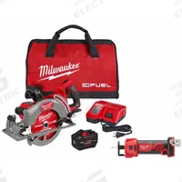 MILWAUKEE Tool Combination Kit: 2 Tools, Circular Saw/Cut-Off Tool, 18 V DC Volt, Battery Included (MPN 2930-21HD, 2627-20). Key specifications — attr1176460: Cut-Off Tool.