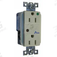 HUBBELL Receptacle: Hospital Grade Fed. Spec., Duplex, 5-15R, Ivory, 125V AC, 15 A, 2 Pole / 3 Wire (MPN HBL8262ISA)