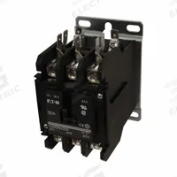 EATON Definite Purpose Magnetic Contactor: 3 Poles, 208-240V AC, 50 A, Non-Reversing (MPN C25DNJ350B). Key specifications — Brand: EATON; Coil Voltage: 208-240V AC; Contactor Style: HVACR Definite Purpose Contactor; Frame Size: D; Terminal Connection Type: Box Lugs; Maximum Voltage Rating: 690V AC; Series: C25 Series; Phase: Three.