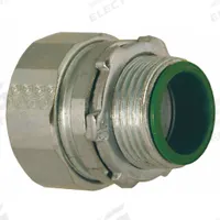 Rigid Compression Connector: Iron/Steel, 1 in Trade Size, 2 1/8 in Overall Lg (MPN 3804RAC). Key specifications — Trade Size: 1 in; Overall Length: 2-1/8 in; Finish: Galvanized; For Use With: Boxes; Thread Type: NPS; Thread Gender: Male; Insulated: Yes; Connection Type: Compression.