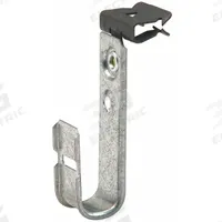 COOPER B-LINE J-Hook: Hammer-On with Locking Latch, 3/4 in Max. Bundle Dia., Galvanized Steel (MPN BCH12-E-2-4). Key specifications — Material: Galvanized Steel; Mounting: Front Mount; Includes Locking Latch: Yes; Color: Silver; Brand: COOPER B-LINE; Mounting Location: Beam; Mounting & Attachment (subhead): Hammer-On with Locking Latch.