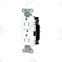 HUBBELL Receptacle: Duplex, 5-15, White, 125V AC, 15 A, 2 Pole / 3 Wire (MPN 5262STW)