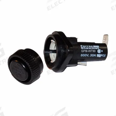 MERSEN Panel Mount Fuse Holder: For Fuse Size 13/32 in x 1 1/2 in, 1 Pole, 30 A Max - Fuse Holders for Cylindrical Fuses