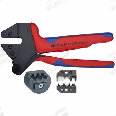 KNIPEX Solar Ratchet Crimper Kit: Solar Cable Connector, Includes Crimping Die - Controlled-Cycle Solar Connector Crimpers