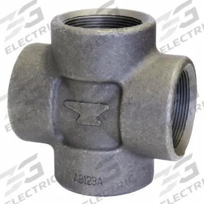 ANVIL Metal Pipe Cross: 2 in x 2 in x 2 in x 2 in, 2,000 psi @ 150°F, Steel, Class 2000 - Threaded High-Pressure Pipe Fittings