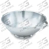 VOLLRATH Colander: 8 qt Capacity, 13 in Overall Ht, Stainless Steel, Handle Included (MPN 47969). Key specifications — Material: Stainless Steel; Brand: VOLLRATH; NSF Certified: No.