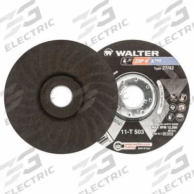 WALTER SURFACE TECHNOLOGIES Depressed Center Cut-Off Wheel: Type 27, 5" x 1/16" x 7/8" - General Purpose Cut-Off Wheels for Carbon & Stainless Steel