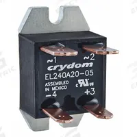 CRYDOM Solid State Relay: Surface Mounted, 20 A Max Output Current, SCR, AC Output (MPN EL240A20R-24). Key specifications — Brand: CRYDOM; Current Type: DC; Electrical Connection: Quick-Connect; Finger Safe: No; Input Current: 19 mA; Maximum Output Current without Heat Sink: Not Recommended; Mounting Style: Panel; Output Voltage: 24 to 280V AC.