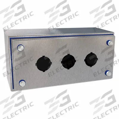 HAMMOND Push Button Enclosure: 30mm, 3 Holes, 304 Stainless Steel - Enclosures for 30mm Operators