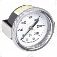 APPROVED VENDOR Panel-Mount Pressure Gauge: U-Clamp, 0 psi to 3,000 psi, 2 in Dial, 1/8 in NPT Male (MPN 4CEY4). Key specifications — Accuracy: ±3-2-3%; Brand: APPROVED VENDOR; Vibration Resistance Properties: None; Gauge Wetted Parts: Brass / Bronze.