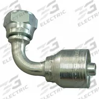 AEROQUIP Hydraulic Crimp Fitting: Steel x Steel, 90° Elbow, -8 For Hose Dash Size, Metric x Crimp (MPN 4S12DSB8). Key specifications — Fitting Gender: Female x Genderless; Fitting Connection Type: Metric x Crimp; Brand: AEROQUIP; Thread Size: M22-1.5; For Hose Dash Size: -8.