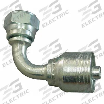 AEROQUIP Hydraulic Crimp Fitting: Steel x Steel, 90° Elbow, -8 For Hose Dash Size - Aeroquip Crimp Hydraulic Hose Fittings with Metric Connection