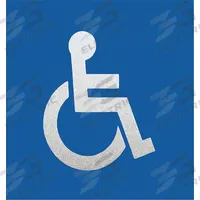 RAE Preformed Thermoplastic Pavement Markings: Handicap, Blue/White, 45 in Lg, 45 in Wd (MPN PR-TH-45HS). Key specifications — Legend: Handicap; Brand: RAE; Color: Blue/White; Adhesion Method: Hand Torch; Material: Thermoplastic.